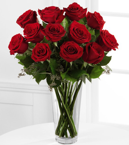 One Dozen Red Rose Arrangement